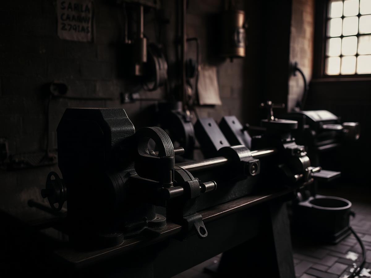 Manual metal spinning lathes in the RW shop